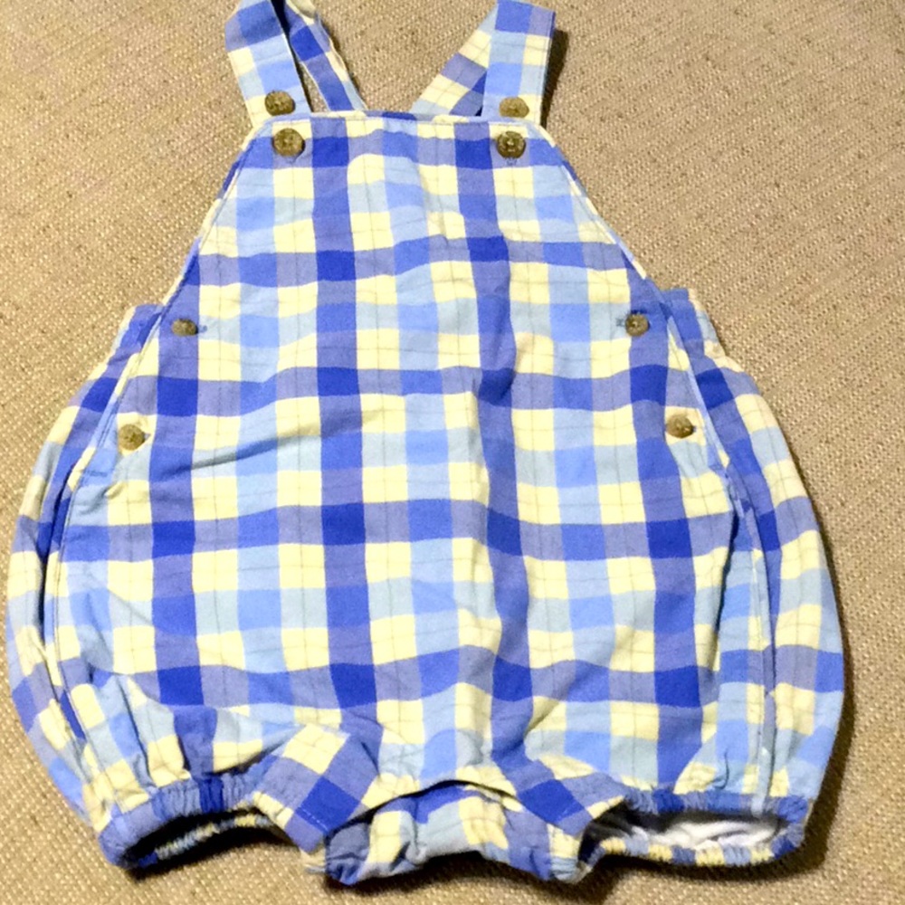 Janie and Jack layette blue romper 0-3mon